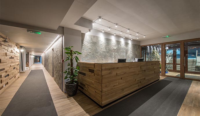 A modern hotel reception