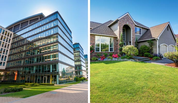 Collage of commercial and residential building Collage of commercial and residential building
