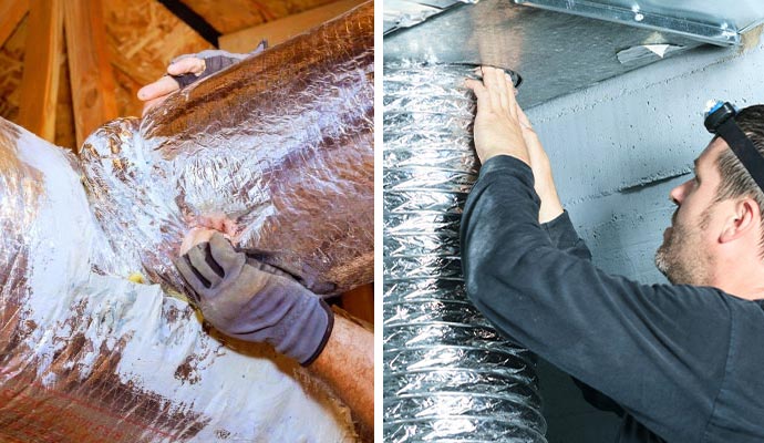 Collage of duct sealing and duct repair service