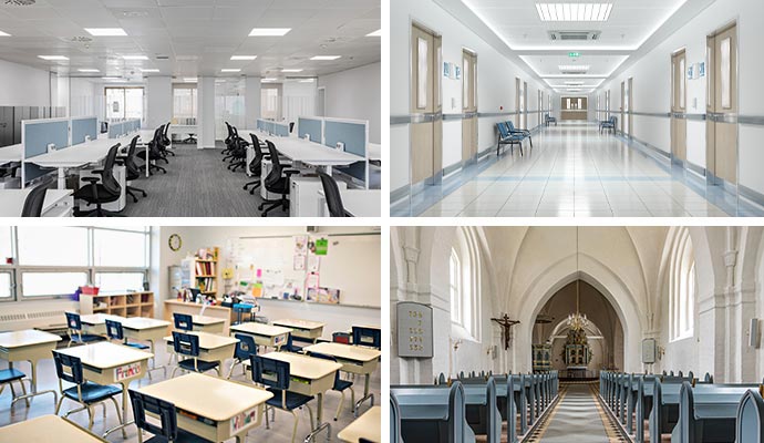 Commercial facilities collage