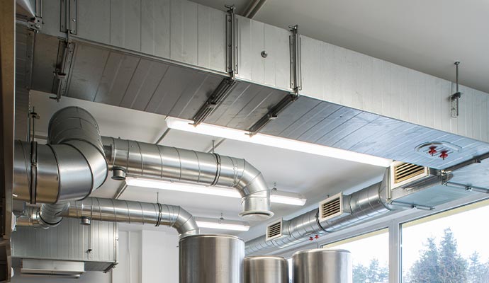Commercial HVAC ductwork system Commercial HVAC ductwork system