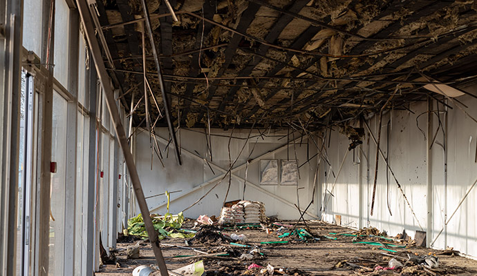 Commercial Fire Damage and Debris