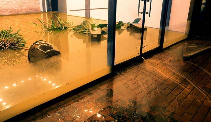 Flooded office room Flooded office room