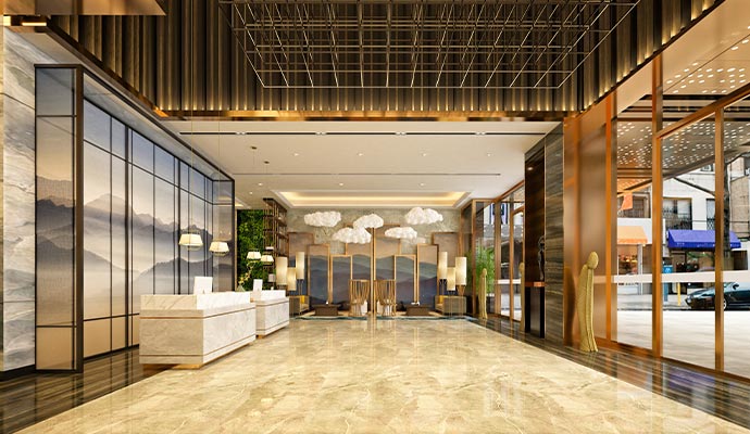 Hotel lobby reception