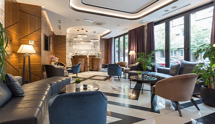 Luxury hotel lobby