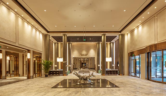 Luxury hotel marble lobby