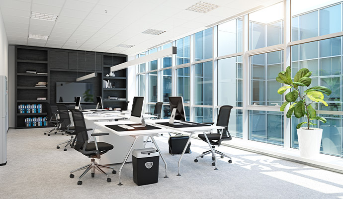Modern commercial office workspace