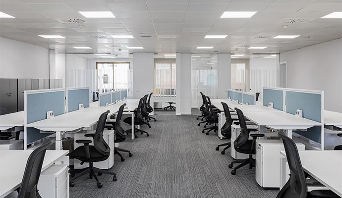 Modern office building interior
