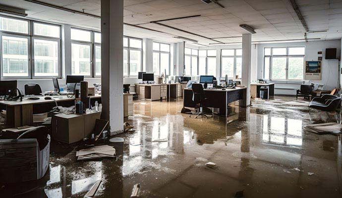 Water damaged office floor