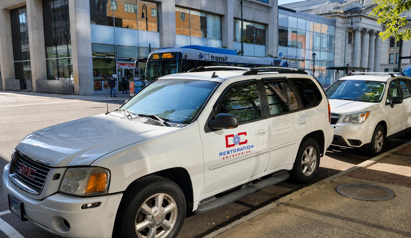 DC Restoration Enterprise branded service vehicle