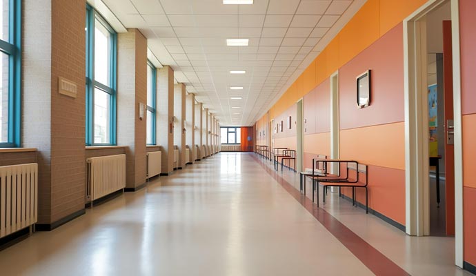 Educational institute hallway