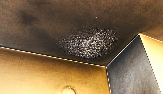 Fire damage ceiling