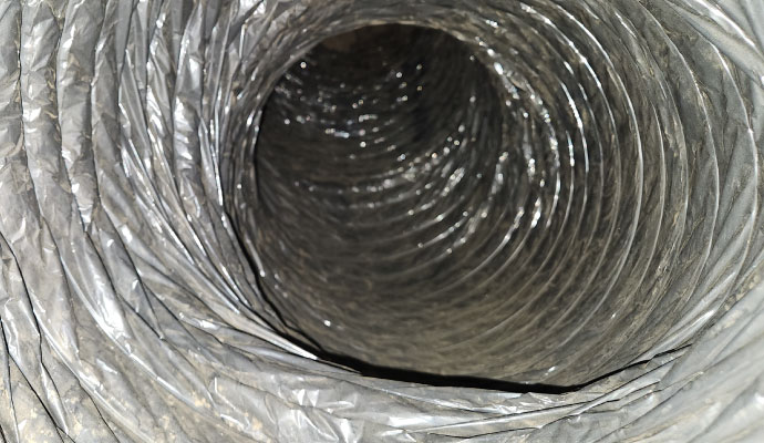Inside air ductwork hvac inspection