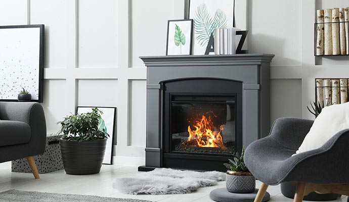 Living room fireplace