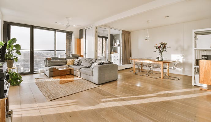 Restored modern living room