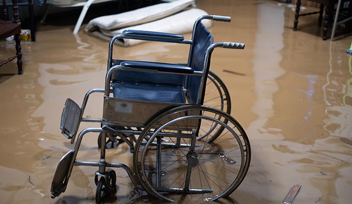 Flood damaged hospital