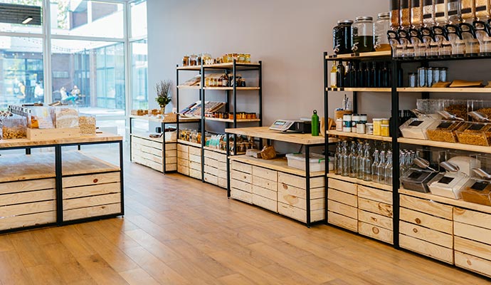 Inside of a retail store