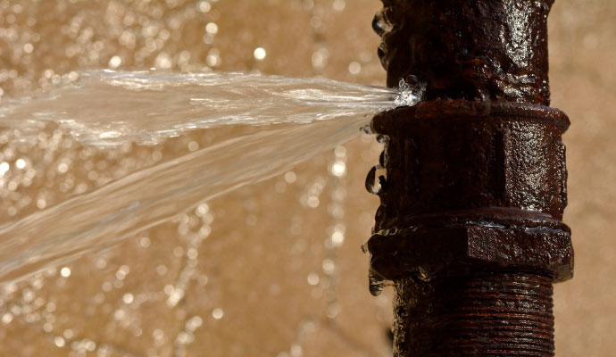 Broken water pipe