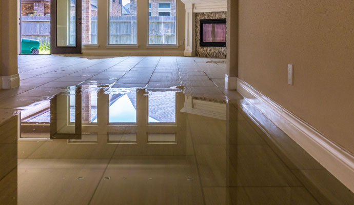 Water damage on floor