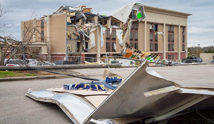 Storm damaged hospital