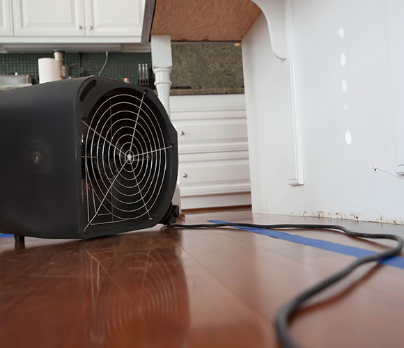 Water damage restoration for wooden floor