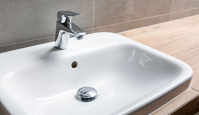 A clean bathroom sink