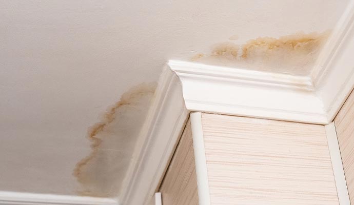 Roof leak damage